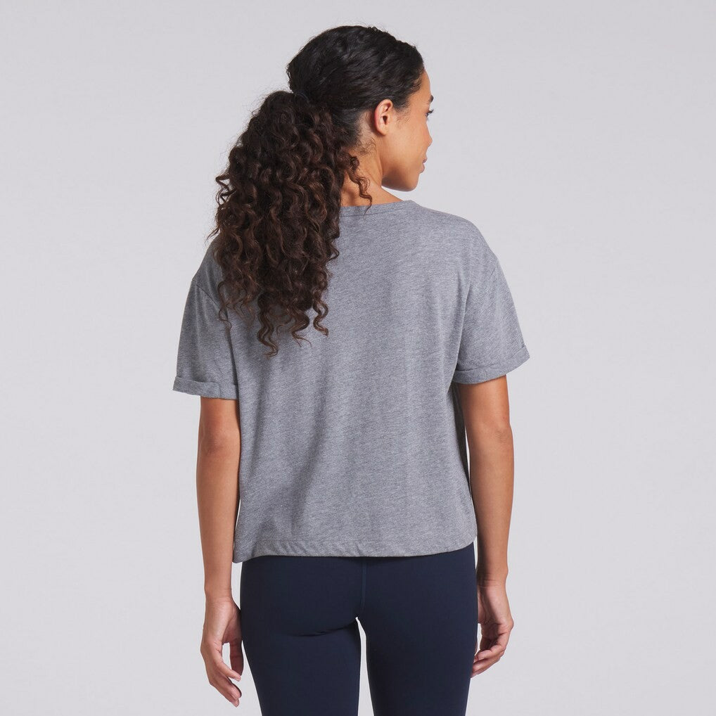 Fanatics Dallas Cowboys Women's Swing Pass Tri-Blend Boxy T-Shirt Heather Gray