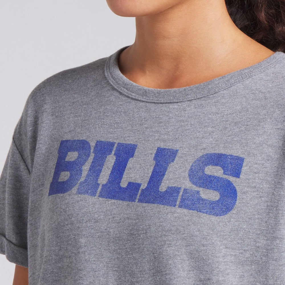 Fanatics Buffalo Bills Women's Swing Pass Tri-Blend Boxy T-Shirt Heather Gray