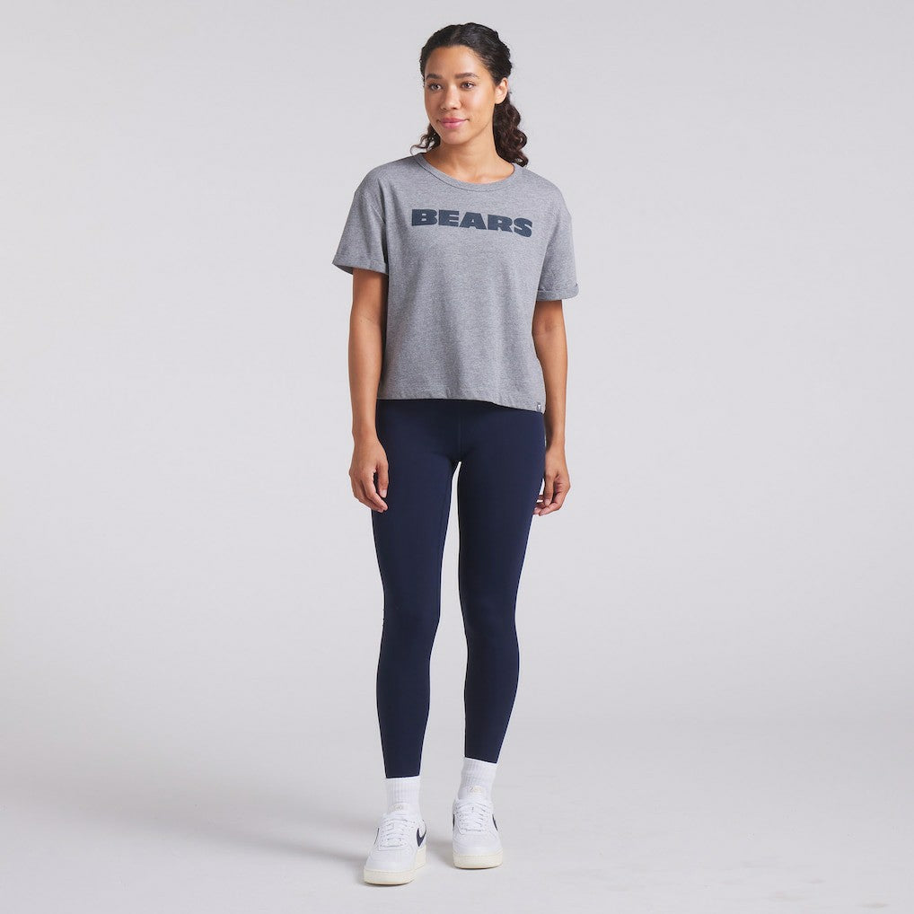 Fanatics Chicago Bears Women's Swing Pass Tri-Blend Boxy T-Shirt Heather Gray