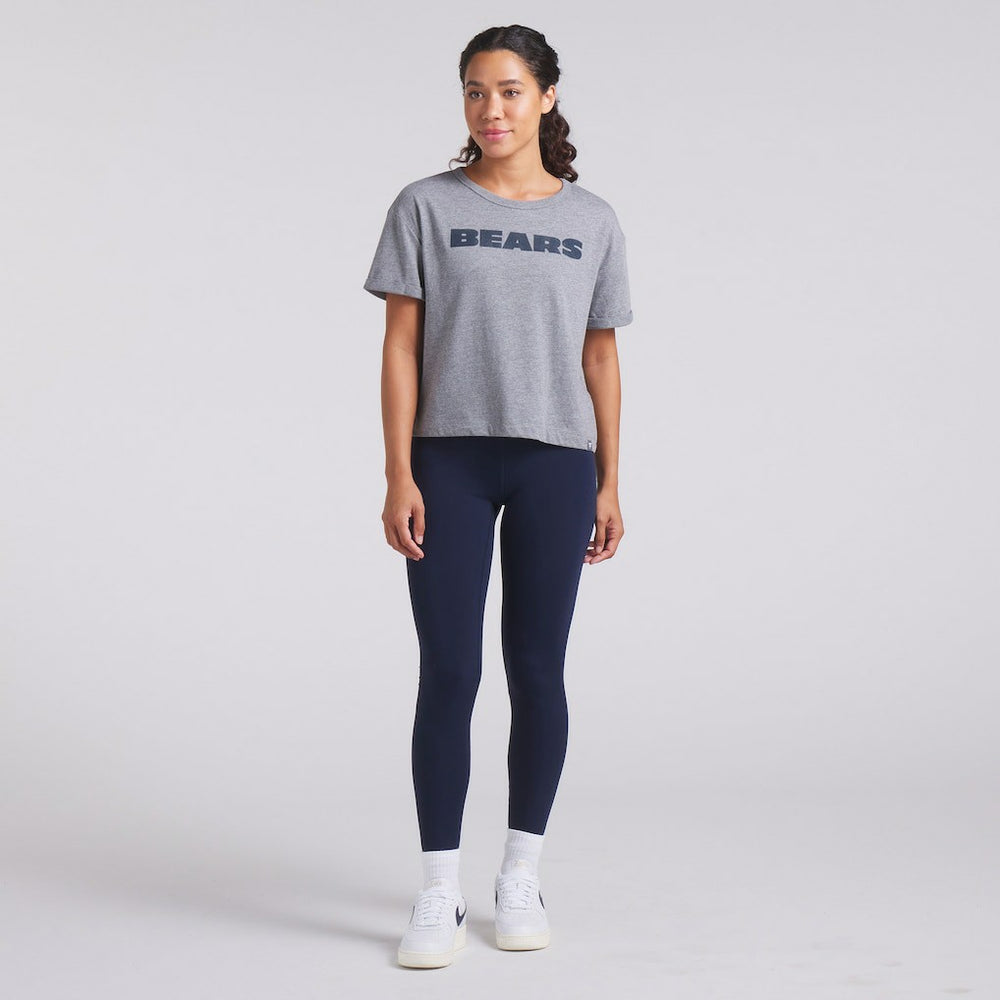 Fanatics Chicago Bears Women's Swing Pass Tri-Blend Boxy T-Shirt Heather Gray