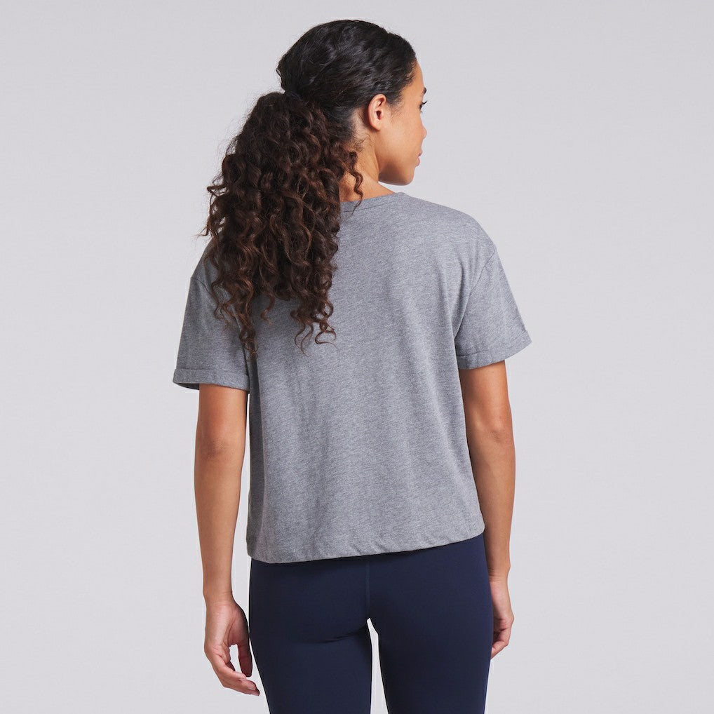 Fanatics Chicago Bears Women's Swing Pass Tri-Blend Boxy T-Shirt Heather Gray