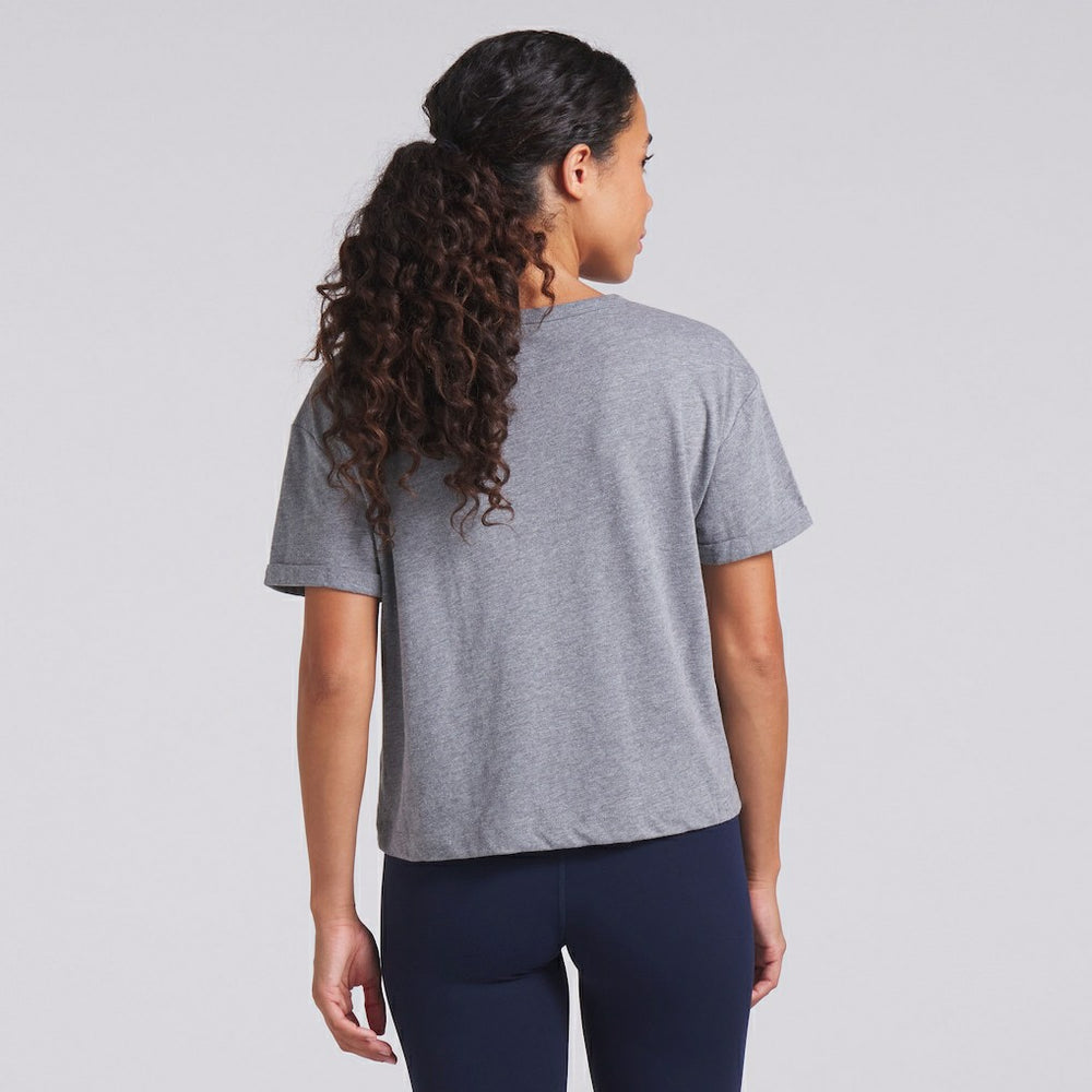 Fanatics Chicago Bears Women's Swing Pass Tri-Blend Boxy T-Shirt Heather Gray