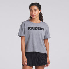 Fanatics Las Vegas Raiders Women's Swing Pass Tri-Blend Boxy T-Shirt Heather Gray