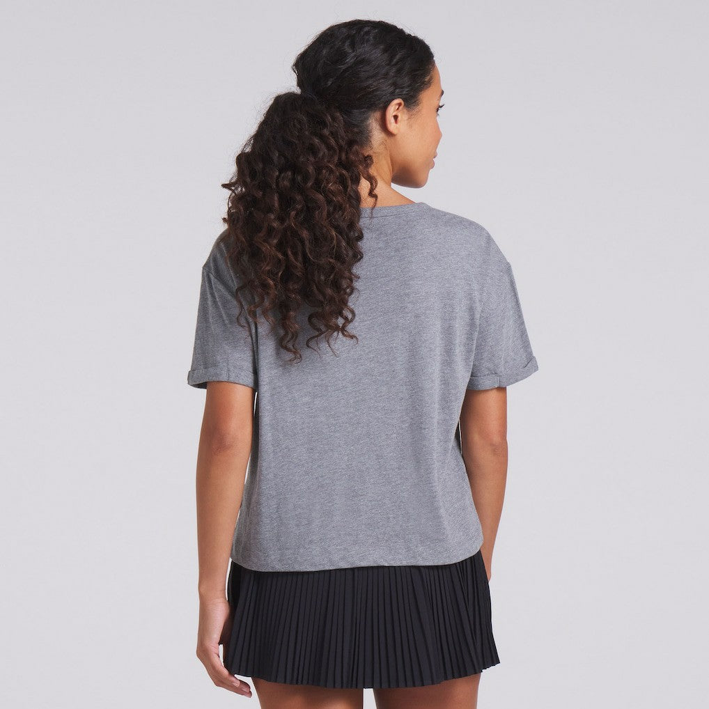 Fanatics Las Vegas Raiders Women's Swing Pass Tri-Blend Boxy T-Shirt Heather Gray