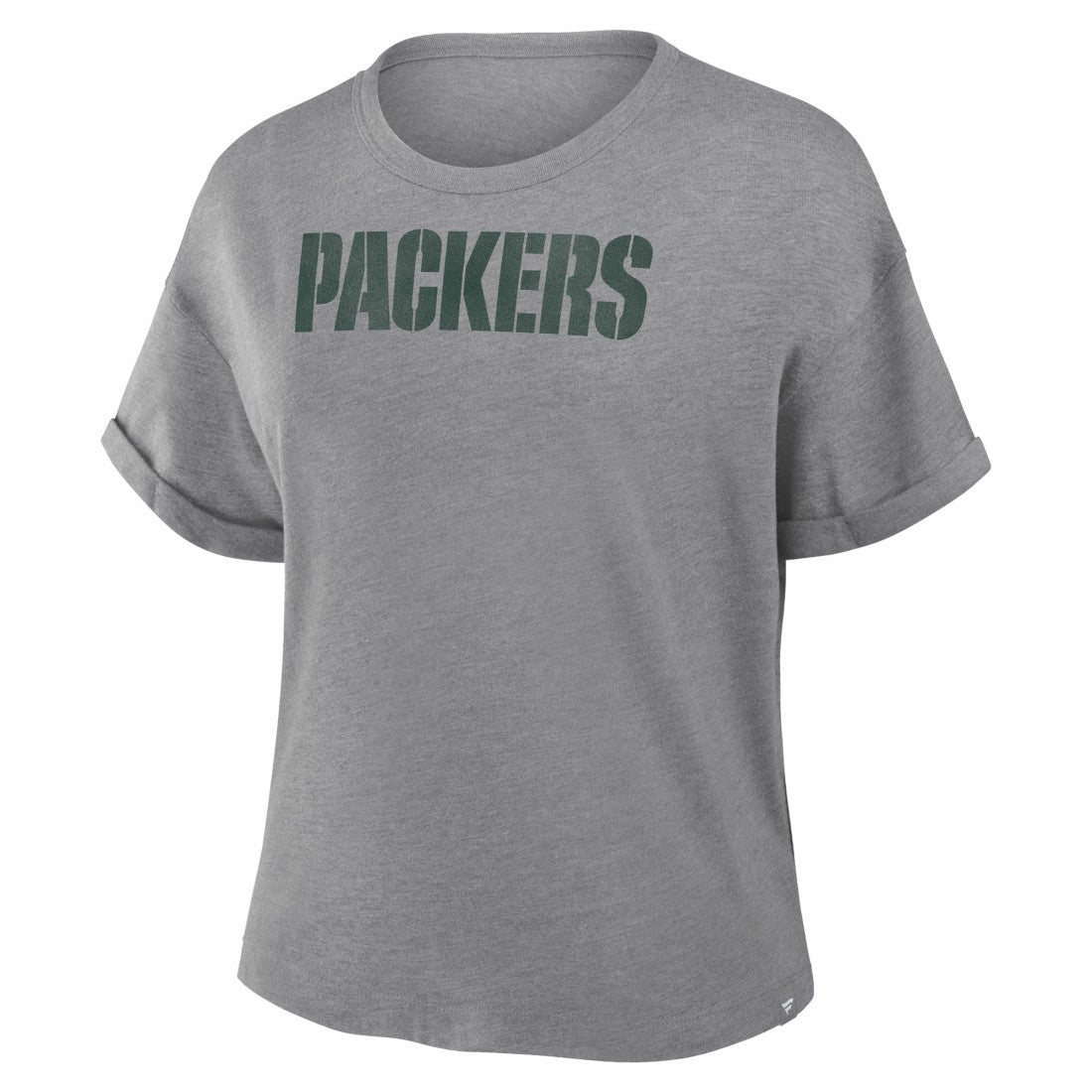 Fanatics Green Bay Packers Women's Swing Pass Tri-Blend Boxy T-Shirt Heather Gray