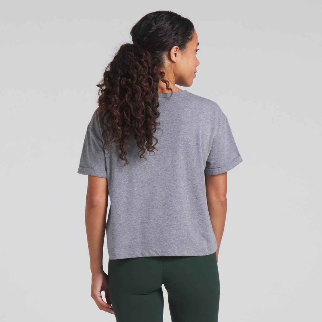 Fanatics Green Bay Packers Women's Swing Pass Tri-Blend Boxy T-Shirt Heather Gray
