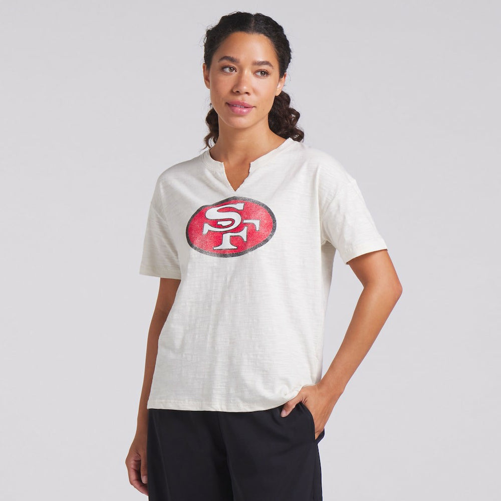 Fanatics San Francisco 49ers Women's Trick Play Slub Boxy T-Shirt Cream