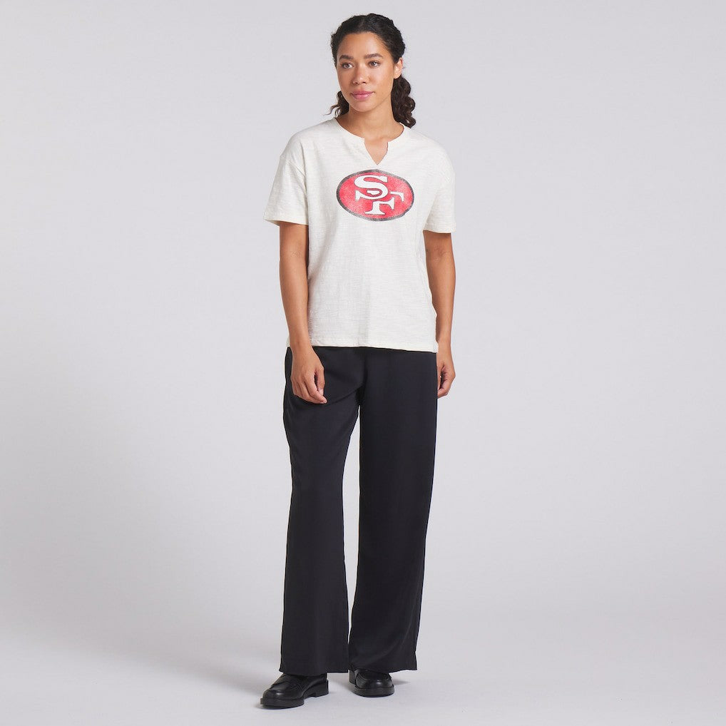 Fanatics San Francisco 49ers Women's Trick Play Slub Boxy T-Shirt Cream
