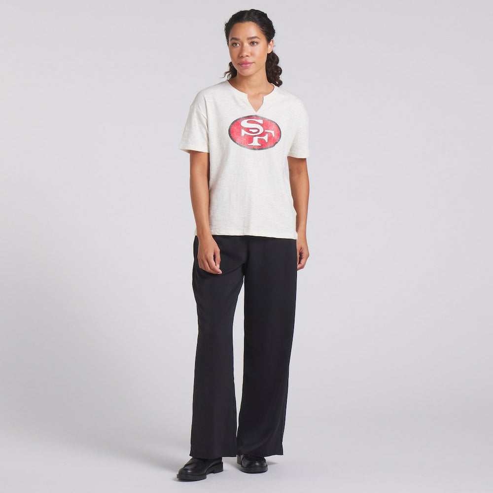Fanatics San Francisco 49ers Women's Trick Play Slub Boxy T-Shirt Cream