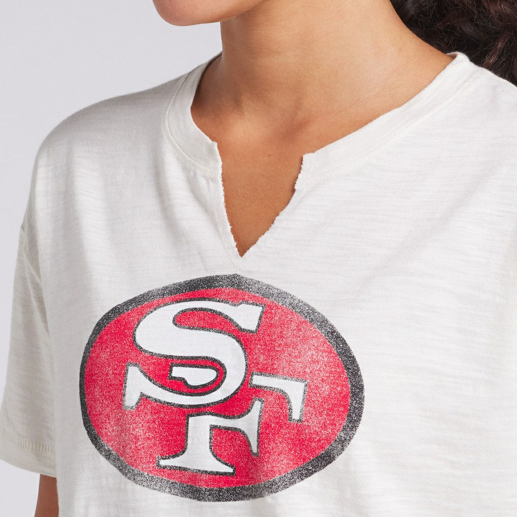 Fanatics San Francisco 49ers Women's Trick Play Slub Boxy T-Shirt Cream