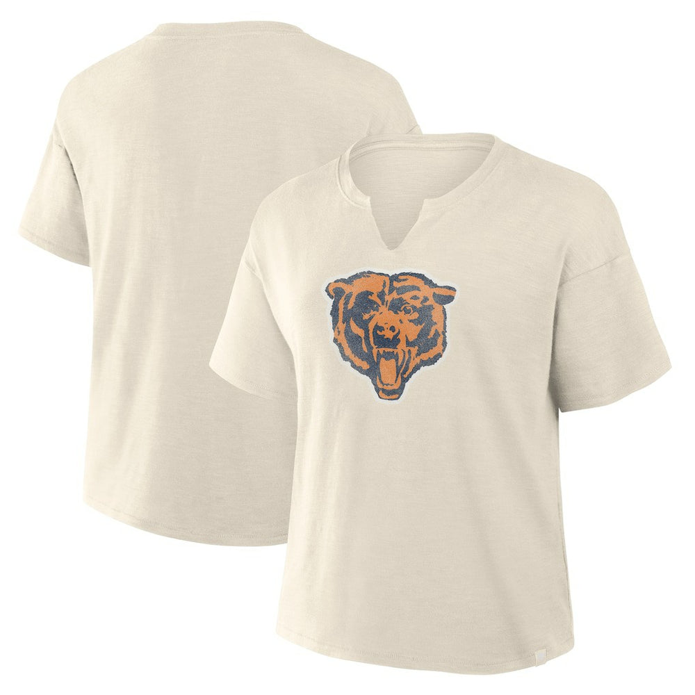 Fanatics Chicago Bears Women's Trick Play Slub Boxy T-Shirt Cream
