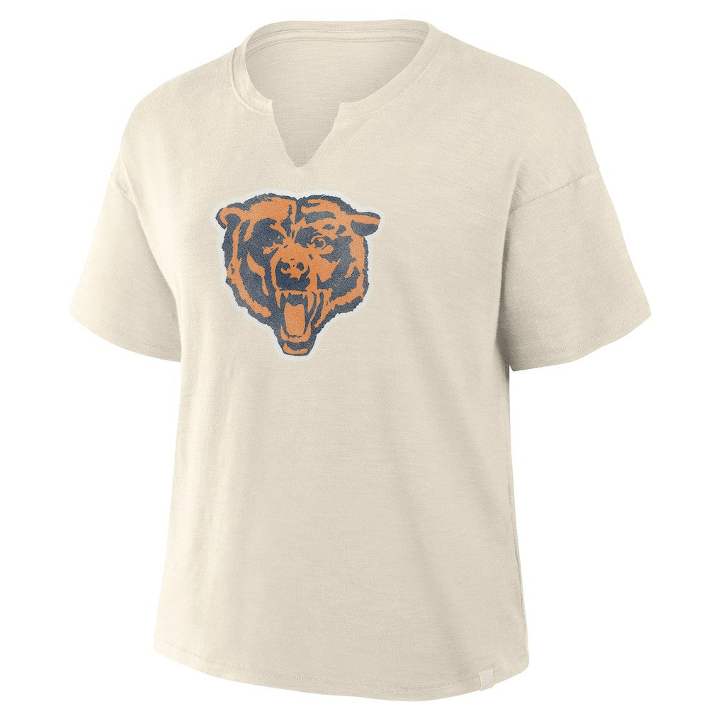 Fanatics Chicago Bears Women's Trick Play Slub Boxy T-Shirt Cream