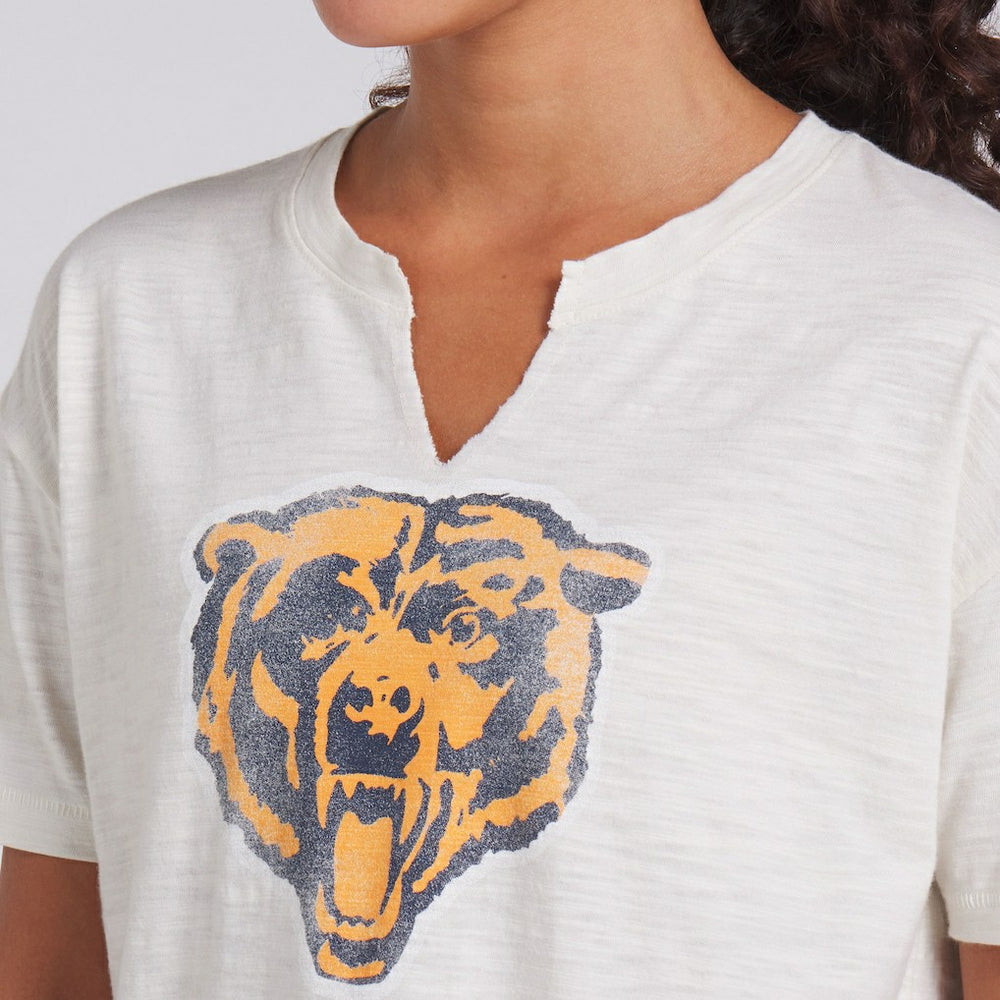 Fanatics Chicago Bears Women's Trick Play Slub Boxy T-Shirt Cream