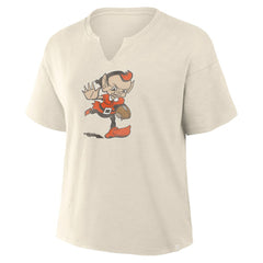 Fanatics Cleveland Browns Women's Trick Play Slub Boxy T-Shirt Cream