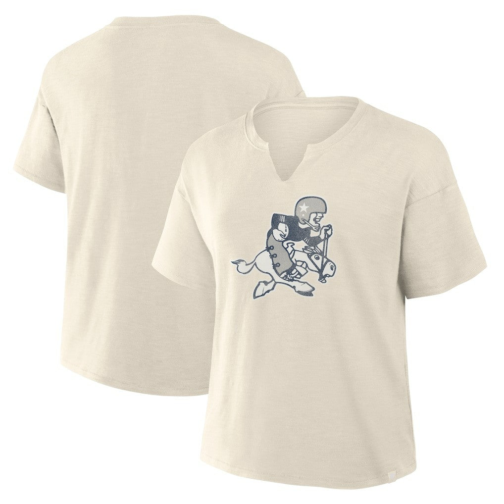 Fanatics Dallas Cowboys Women's Trick Play Slub Boxy T-Shirt Cream