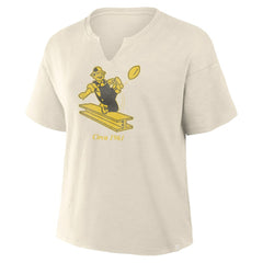 Fanatics Pittsburgh Steelers Women's Trick Play Slub Boxy T-Shirt Cream
