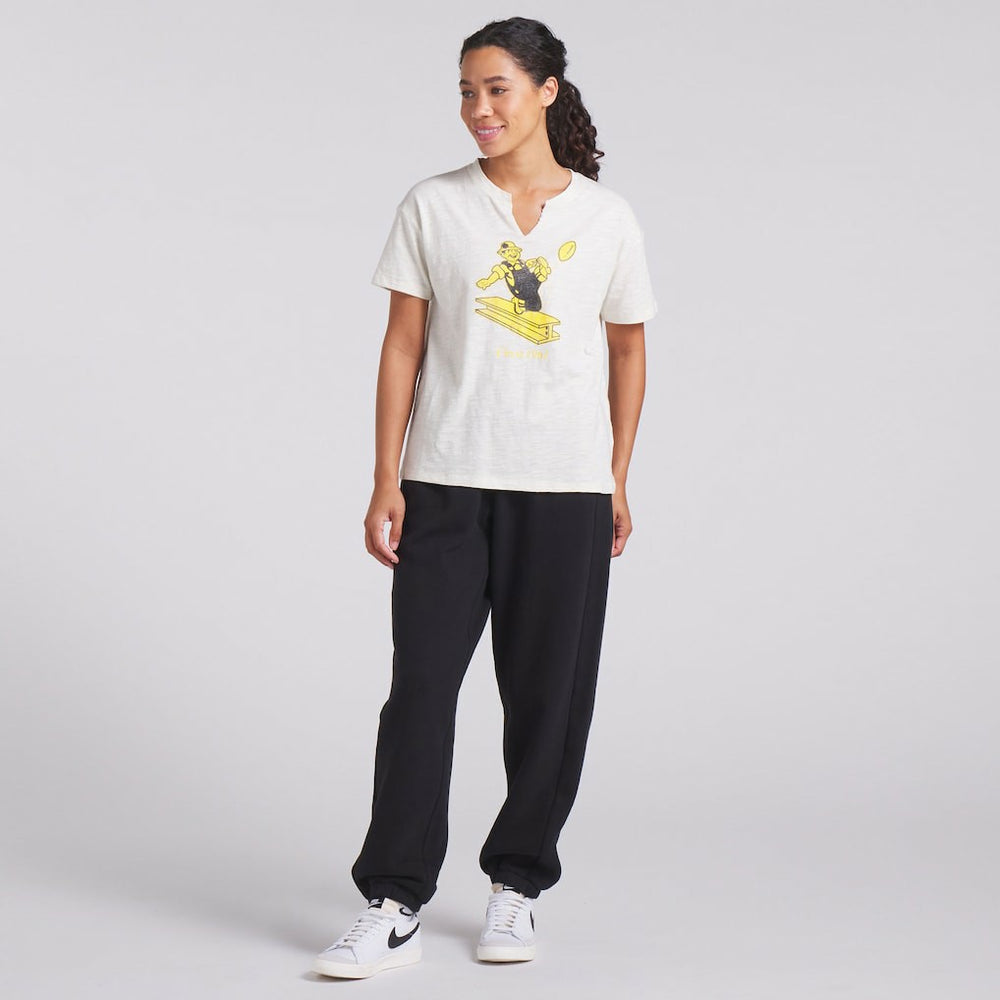 Fanatics Pittsburgh Steelers Women's Trick Play Slub Boxy T-Shirt Cream