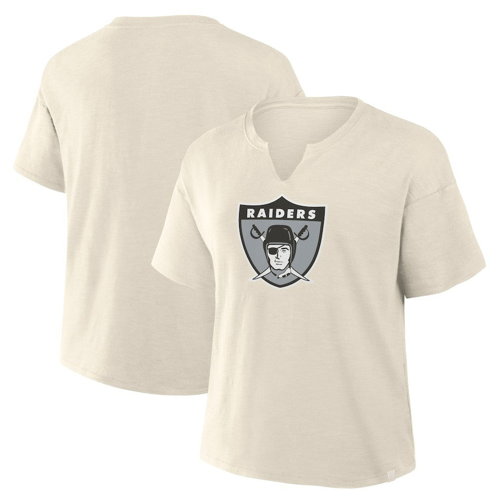 Fanatics Las Vegas Raiders Women's Trick Play Slub Boxy T-Shirt Cream
