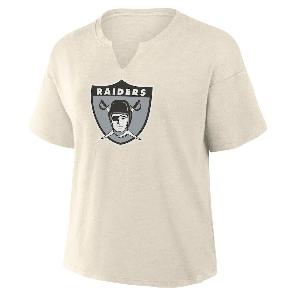 Fanatics Las Vegas Raiders Women's Trick Play Slub Boxy T-Shirt Cream