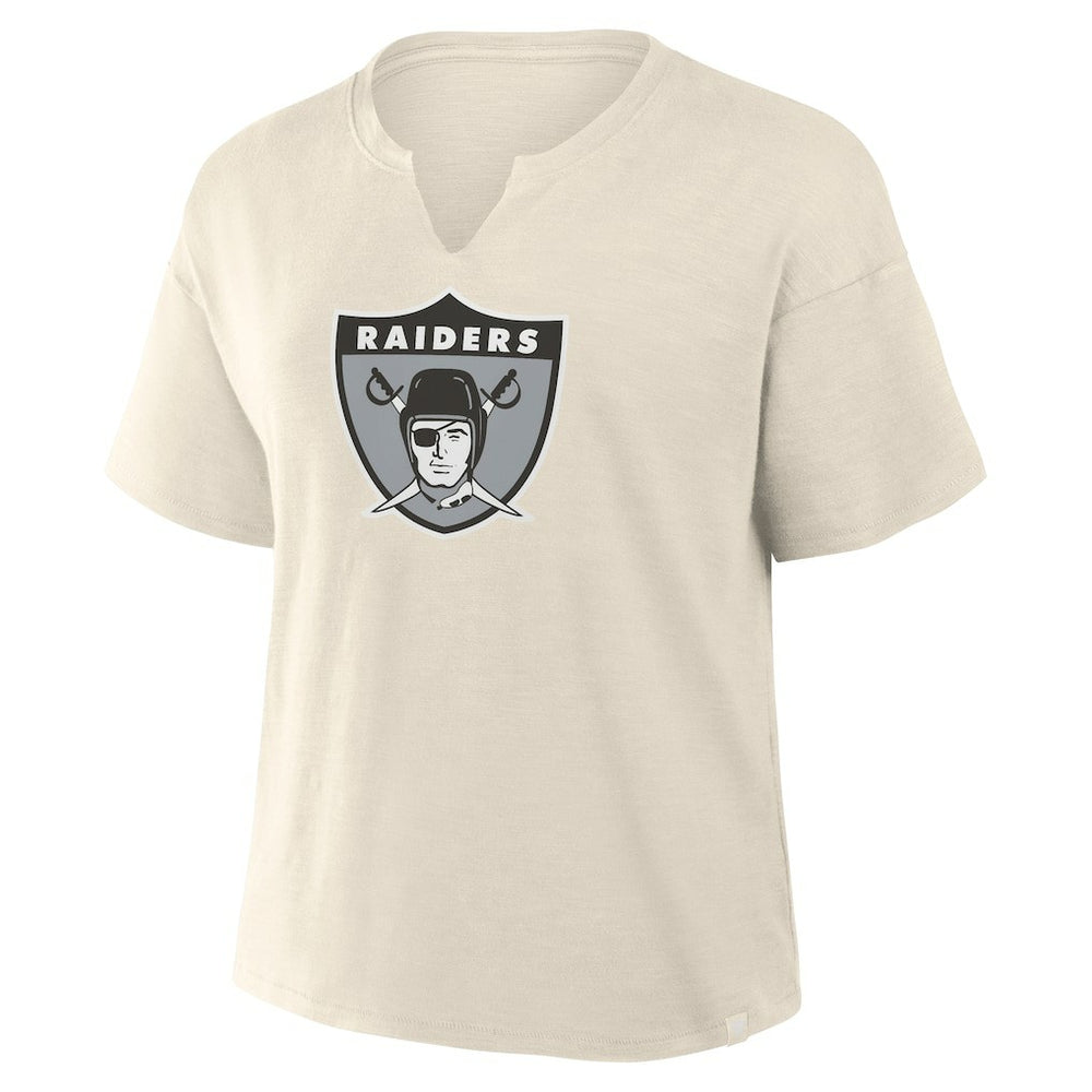 Fanatics Las Vegas Raiders Women's Trick Play Slub Boxy T-Shirt Cream