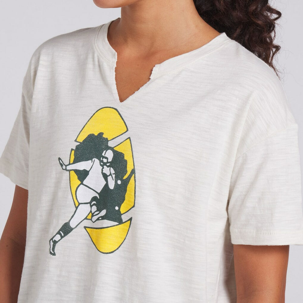 Fanatics Green Bay Packers Women's Trick Play Slub Boxy T-Shirt Cream