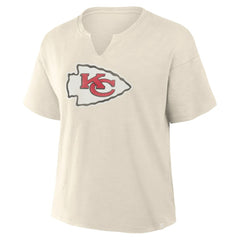 Fanatics Kansas City Chiefs Women's Trick Play Slub Boxy T-Shirt Cream
