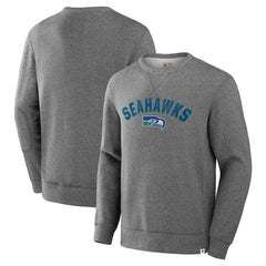 Fanatics Seattle Seahawks Loop Terry Pullover Sweatshirt Heather Gray