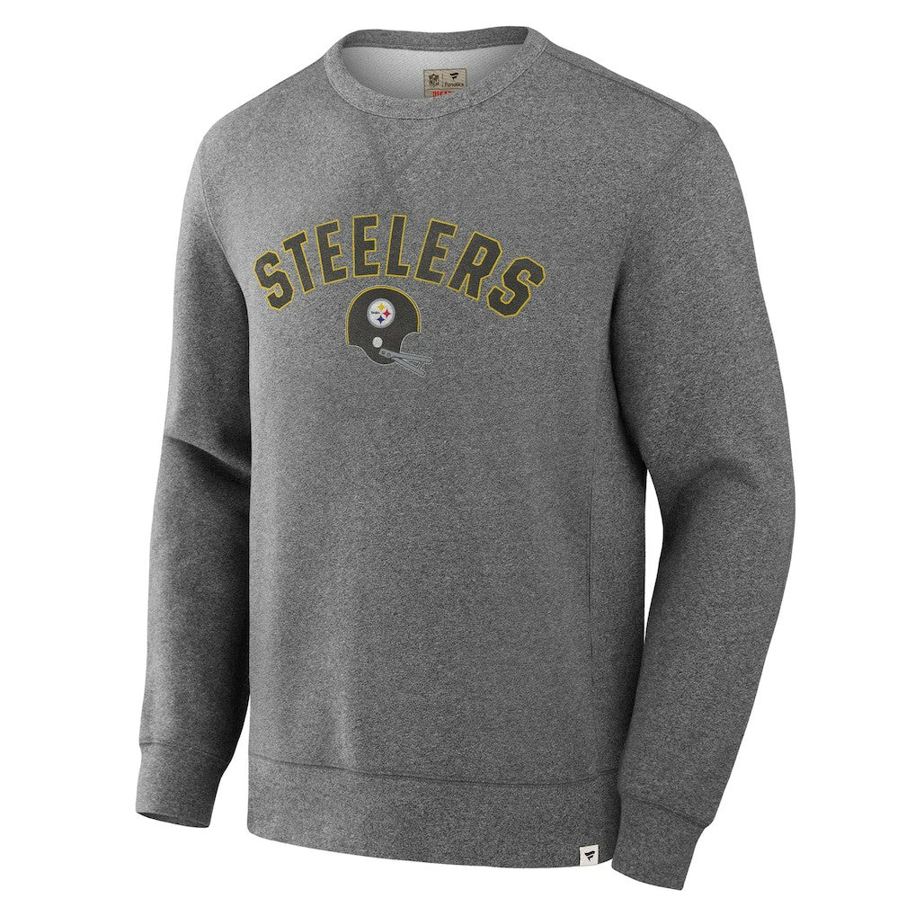 Fanatics Pittsburgh Steelers Loop Terry Pullover Sweatshirt Heather Gray