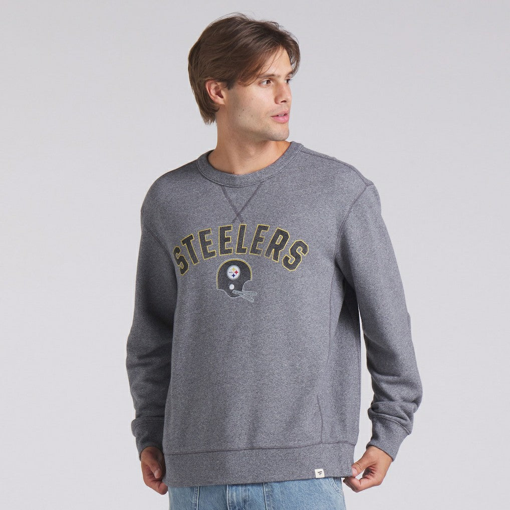 Fanatics Pittsburgh Steelers Loop Terry Pullover Sweatshirt Heather Gray