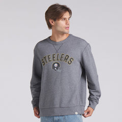 Fanatics Pittsburgh Steelers Loop Terry Pullover Sweatshirt Heather Gray