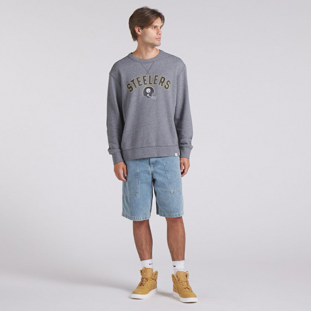 Fanatics Pittsburgh Steelers Loop Terry Pullover Sweatshirt Heather Gray