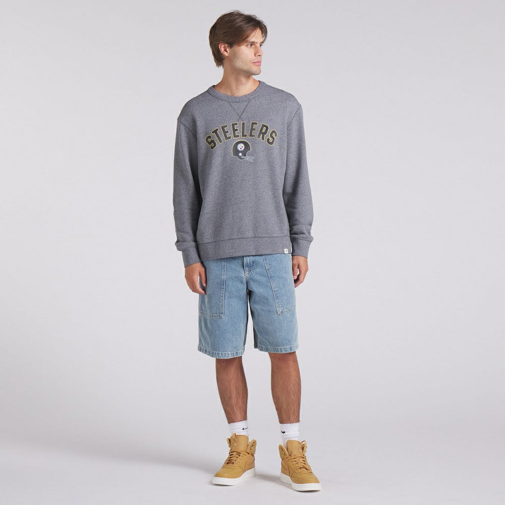 Fanatics Pittsburgh Steelers Loop Terry Pullover Sweatshirt Heather Gray