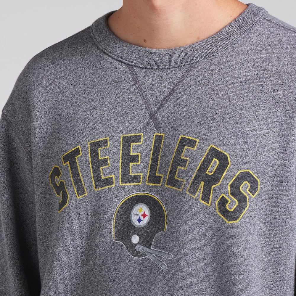 Fanatics Pittsburgh Steelers Loop Terry Pullover Sweatshirt Heather Gray
