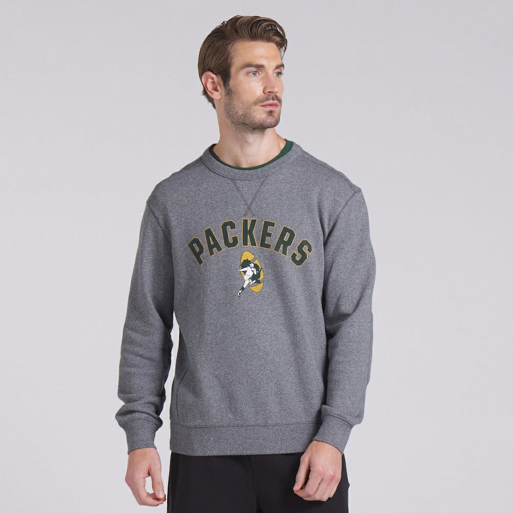 Fanatics Green Bay Packers Loop Terry Pullover Sweatshirt Heather Gray