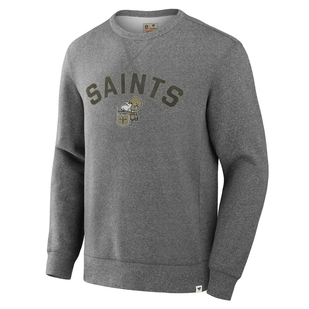 Fanatics New Orleans Saints Loop Terry Pullover Sweatshirt Heather Gray