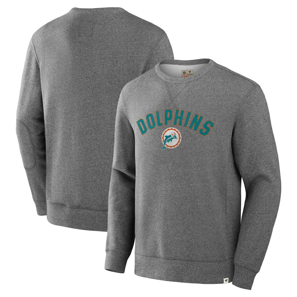 Fanatics Miami Dolphins Loop Terry Pullover Sweatshirt Heather Gray