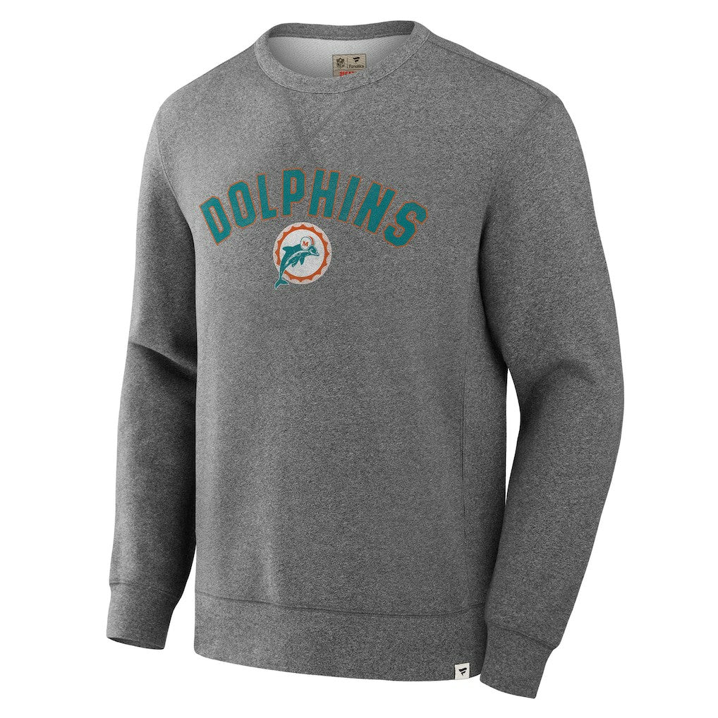 Fanatics Miami Dolphins Loop Terry Pullover Sweatshirt Heather Gray