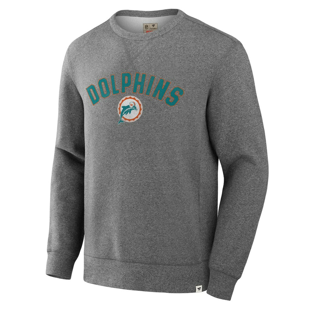 Fanatics Miami Dolphins Loop Terry Pullover Sweatshirt Heather Gray