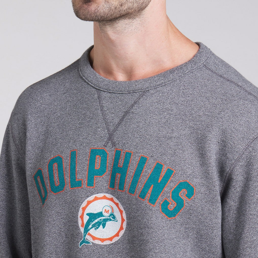 Fanatics Miami Dolphins Loop Terry Pullover Sweatshirt Heather Gray