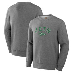 Fanatics New York Jets Loop Terry Pullover Sweatshirt Heather Gray