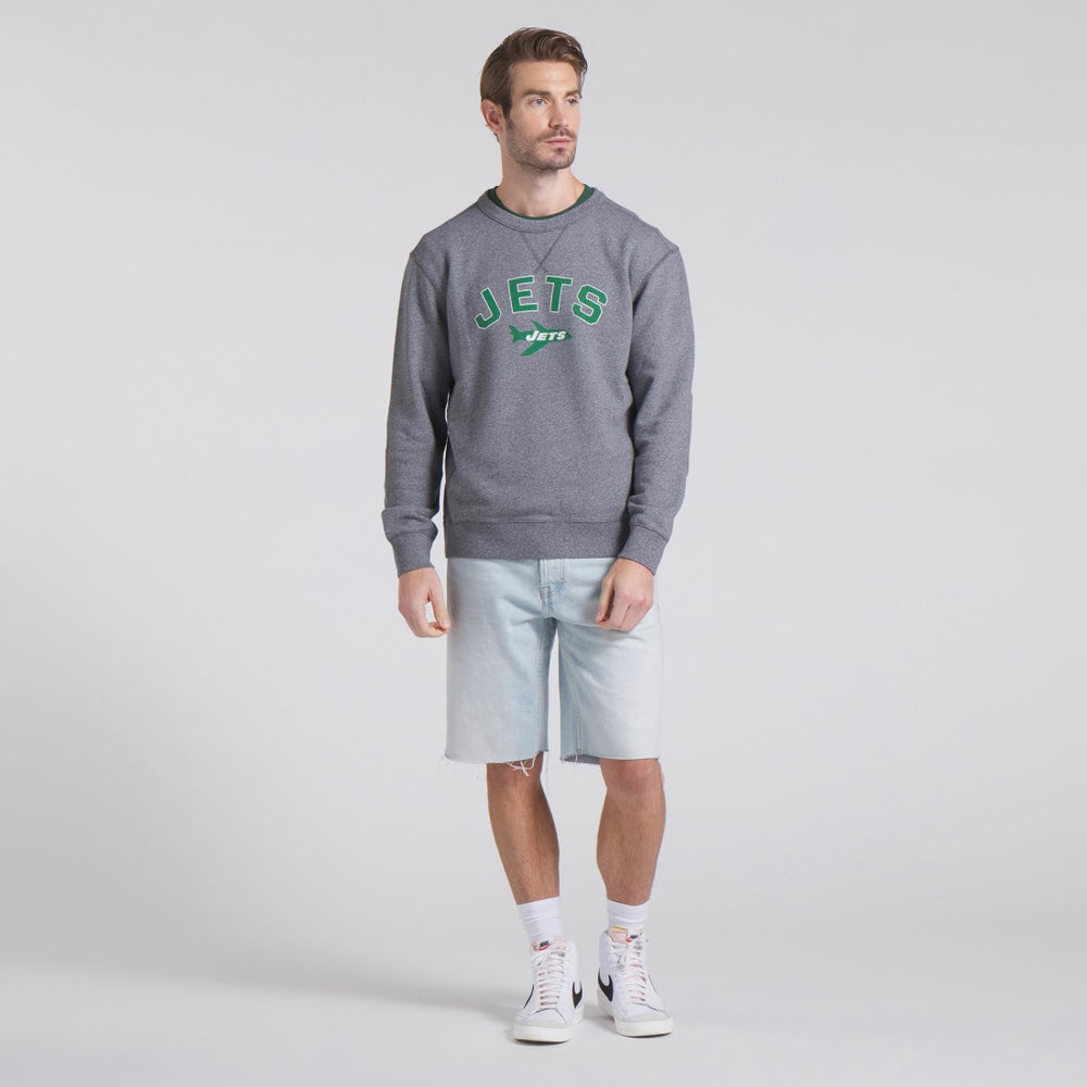 Fanatics New York Jets Loop Terry Pullover Sweatshirt Heather Gray