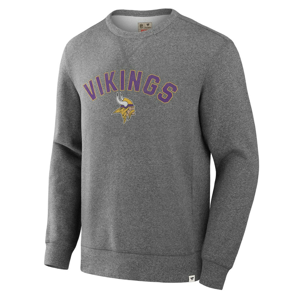 Fanatics Minnesota Vikings Loop Terry Pullover Sweatshirt Heather Gray