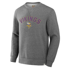 Fanatics Minnesota Vikings Loop Terry Pullover Sweatshirt Heather Gray