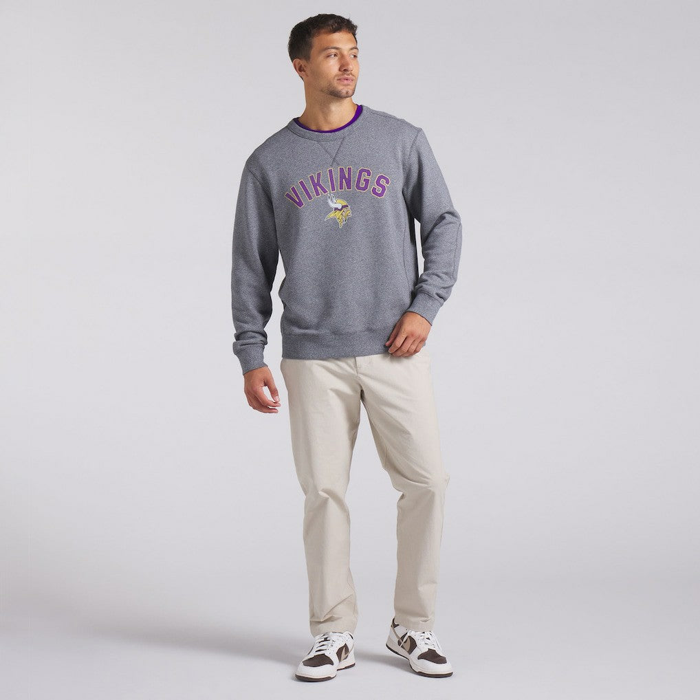 Fanatics Minnesota Vikings Loop Terry Pullover Sweatshirt Heather Gray