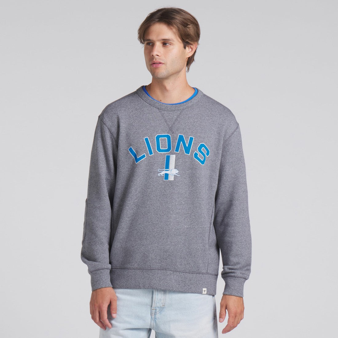 Fanatics Detroit Lions Loop Terry Pullover Sweatshirt Heather Gray