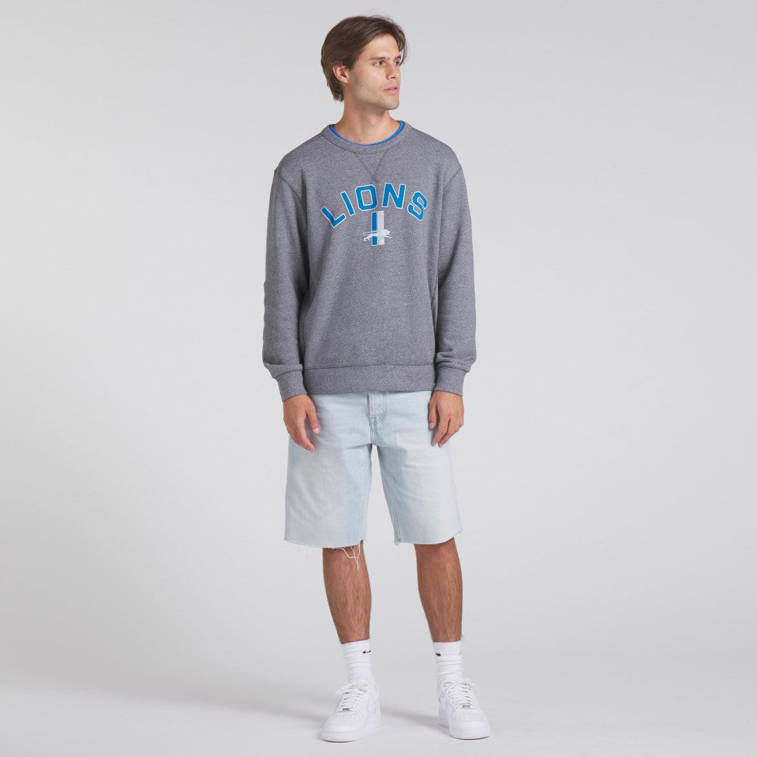 Fanatics Detroit Lions Loop Terry Pullover Sweatshirt Heather Gray