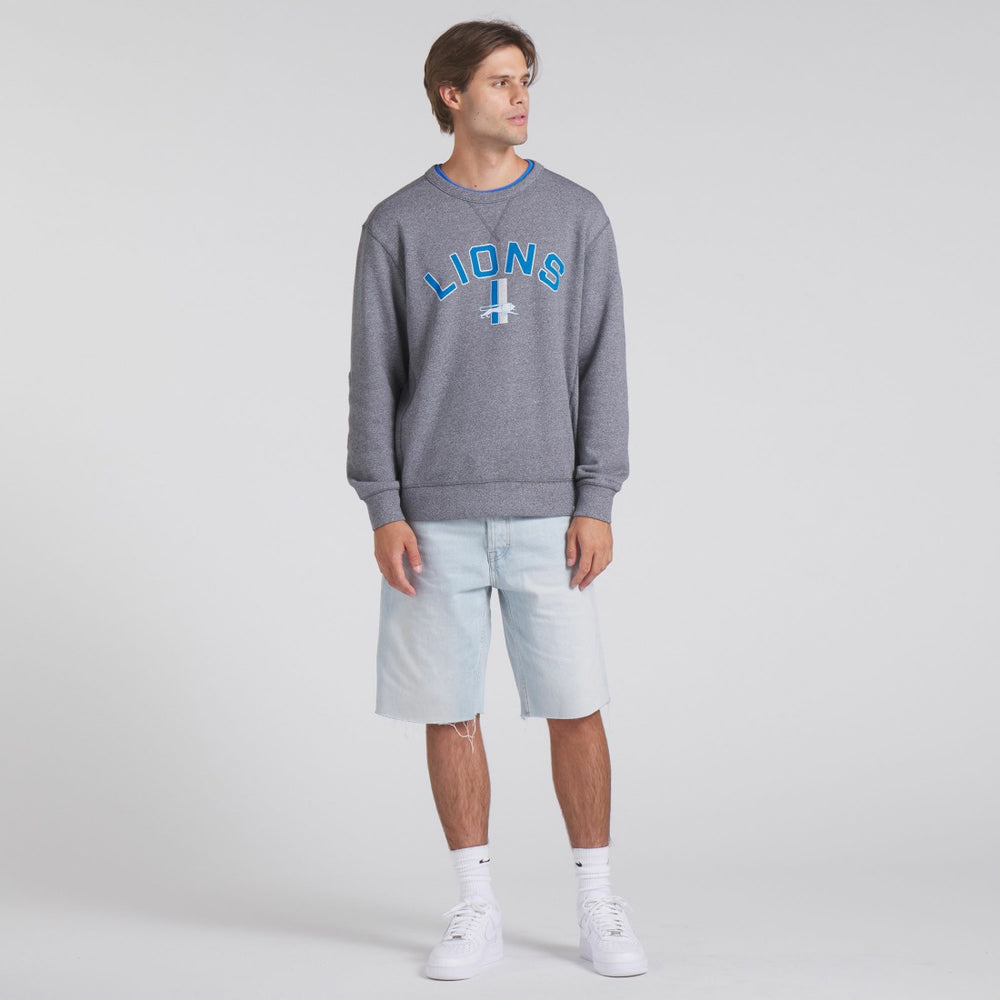 Fanatics Detroit Lions Loop Terry Pullover Sweatshirt Heather Gray