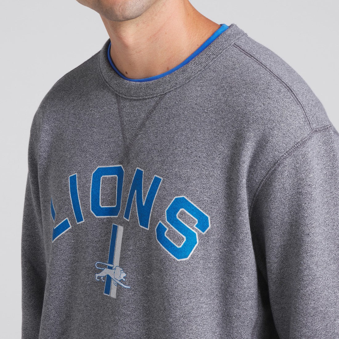 Fanatics Detroit Lions Loop Terry Pullover Sweatshirt Heather Gray