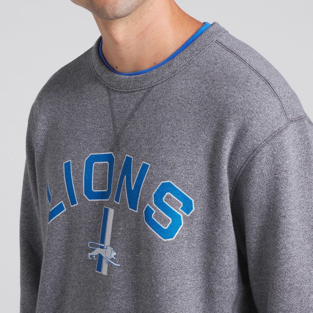 Fanatics Detroit Lions Loop Terry Pullover Sweatshirt Heather Gray