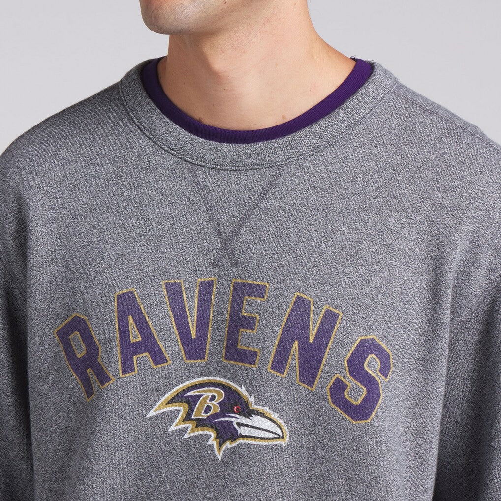 Fanatics Baltimore Ravens Loop Terry Pullover Sweatshirt Heather Gray